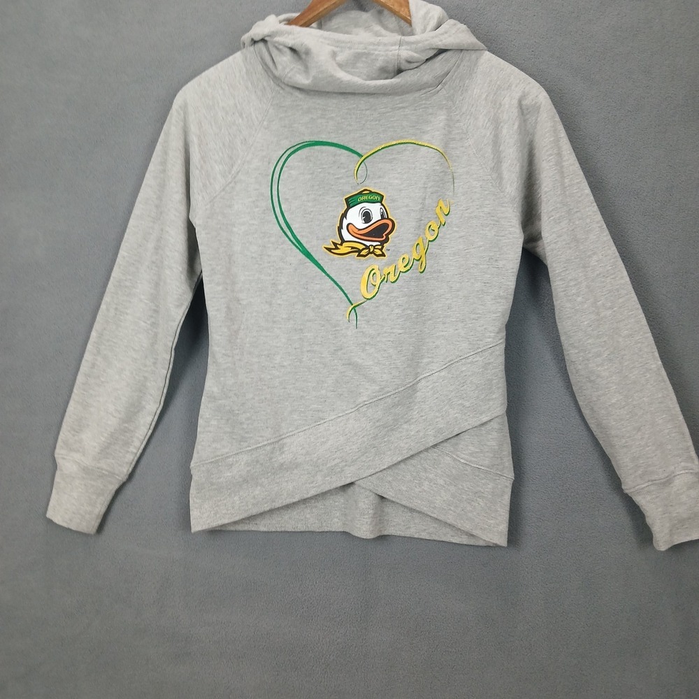 Oregon Ducks Hoodie Youth M(10/12) Gray Outerstuff Football NCAA Cotton Stretch‎